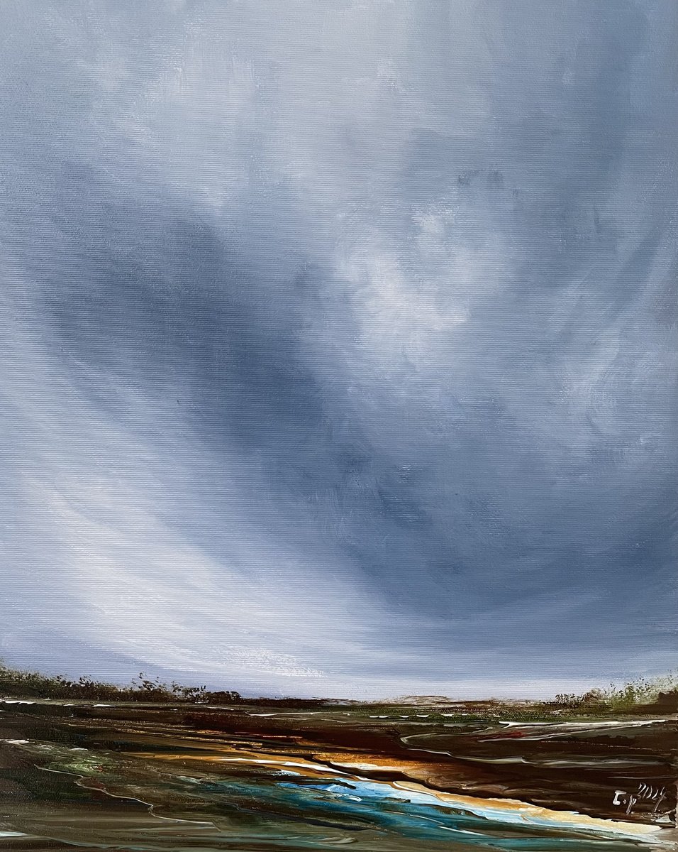 Impressionistic Landscape Acrylic Painting By Timea Valsami, 16 X 20", Beneath The Forest, Original Artwork