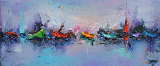 Sea story, Abstract Seascape painting