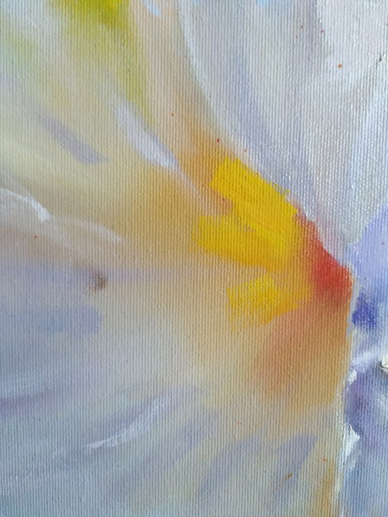 Glare on the flower - oil painting, flower impressionism, flower painting, gift for her