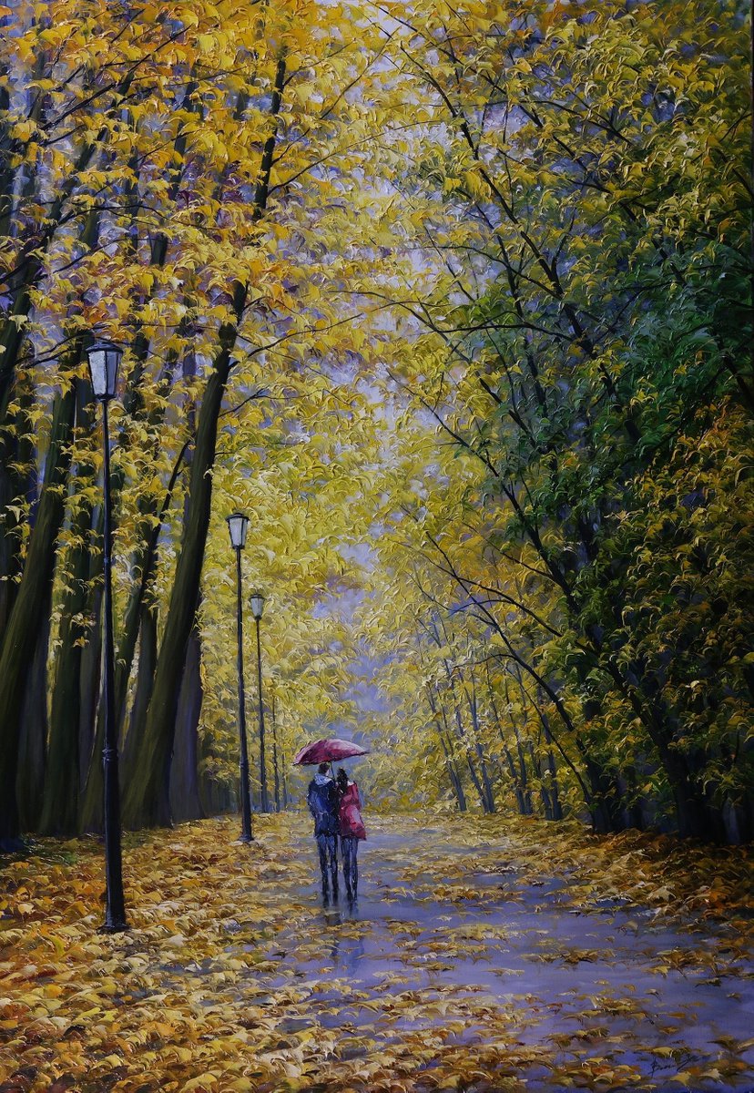 Two under one umbrella by Gennady Vylusk