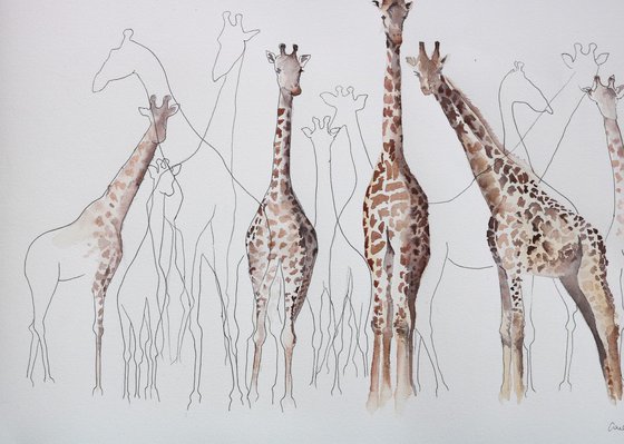 Giraffe Painting “All the Giraffes”