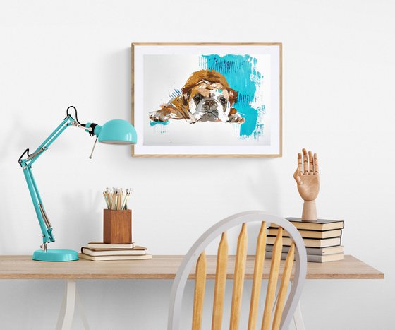 English bulldog | acrylic on paper | unframed