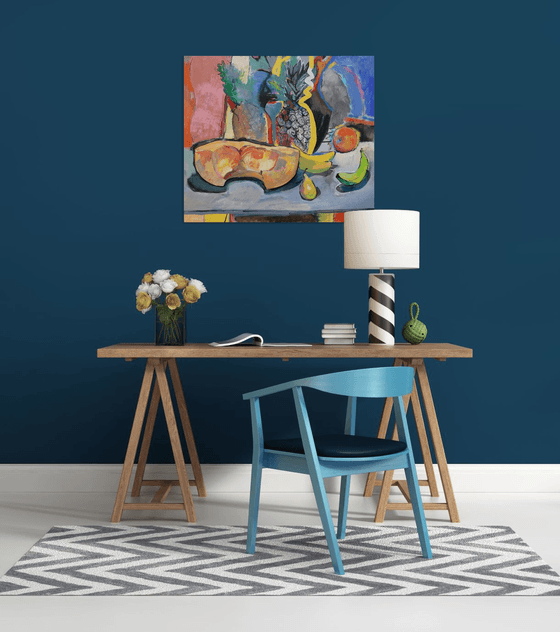 Still Life with Pumpkin and Pineapple