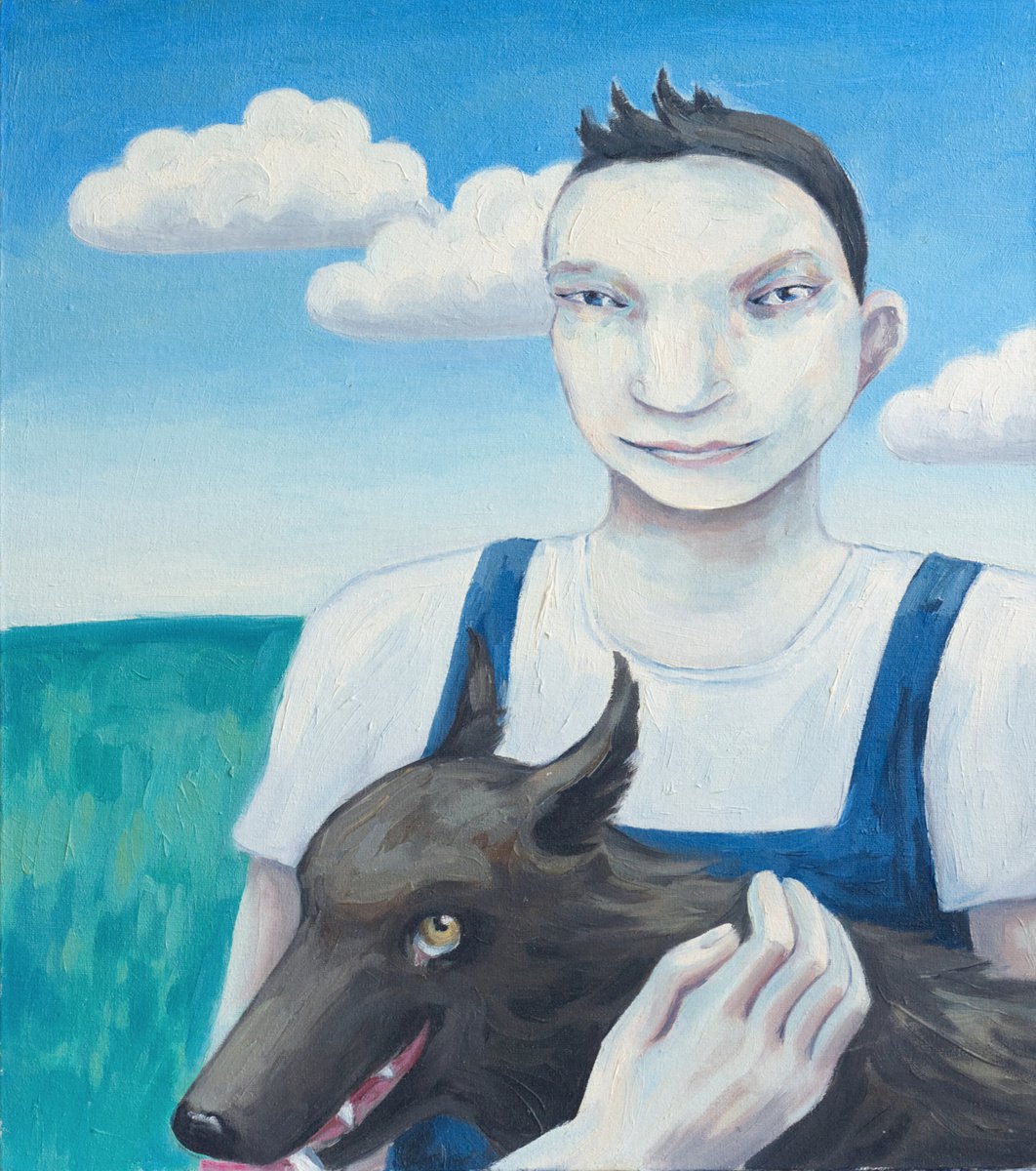 Boy with the dog by Yuliya Kachan