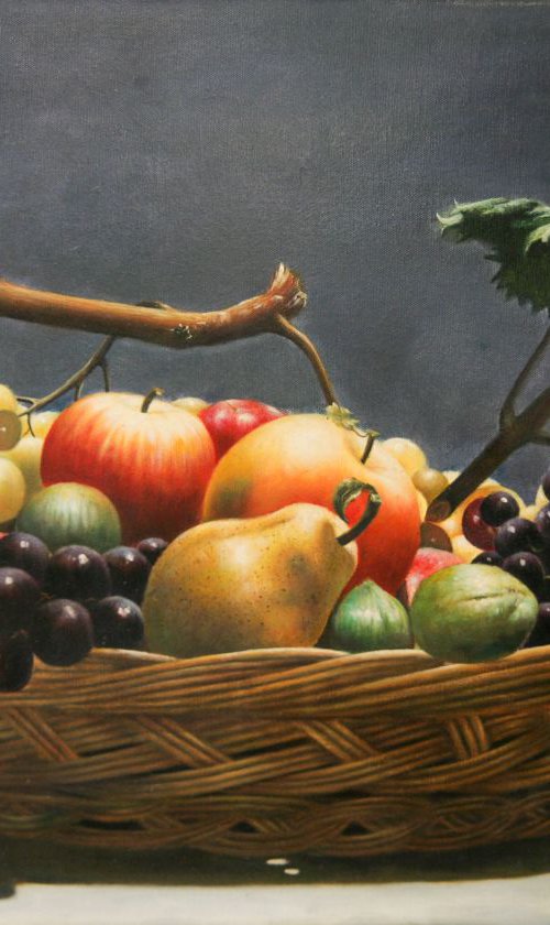 Still Life basket with Fruits 3115 by GOUYETTE jean-michel