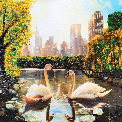Swans in Central Park by BAST
