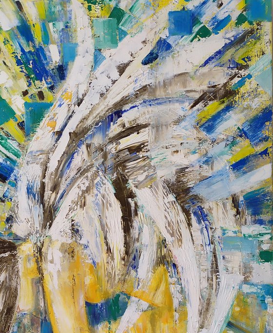 Instant (63x85cm, oil/canvas, abstract portrait)