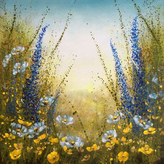 Summer Flower Meadow at Sunrise