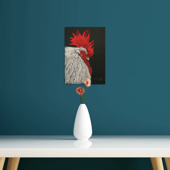 Rooster VII - Pet portrait /  ORIGINAL PAINTING