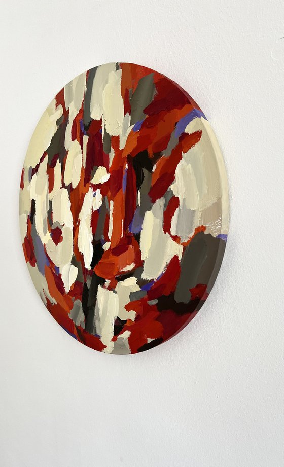 KALEIDOSCOPE/Round abstract acrylic painting