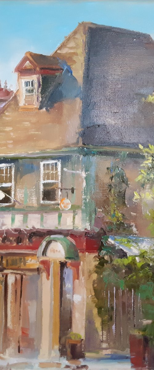 Touch of autumn, plein air, original, one of a kind, oil on canvas impressionistic style painting (12x16x1'') by Alexander Koltakov