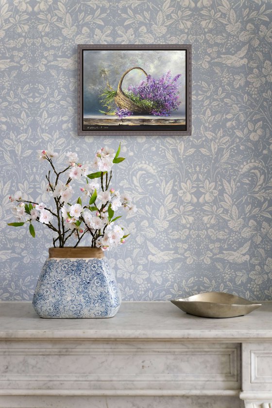 Lavender in a Woven Basket