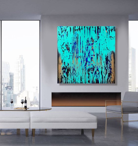 Golden Dream - XL LARGE,  ABSTRACT ART – EXPRESSIONS OF ENERGY AND LIGHT. READY TO HANG!