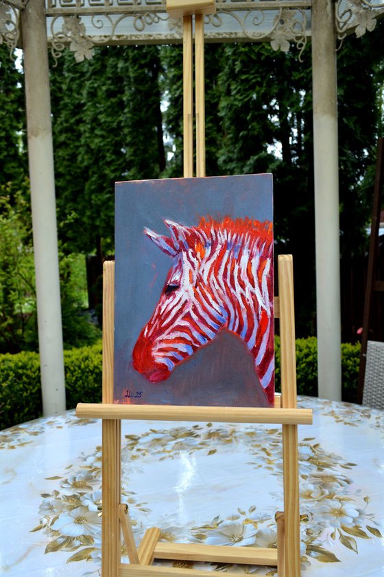 Zebra in red
