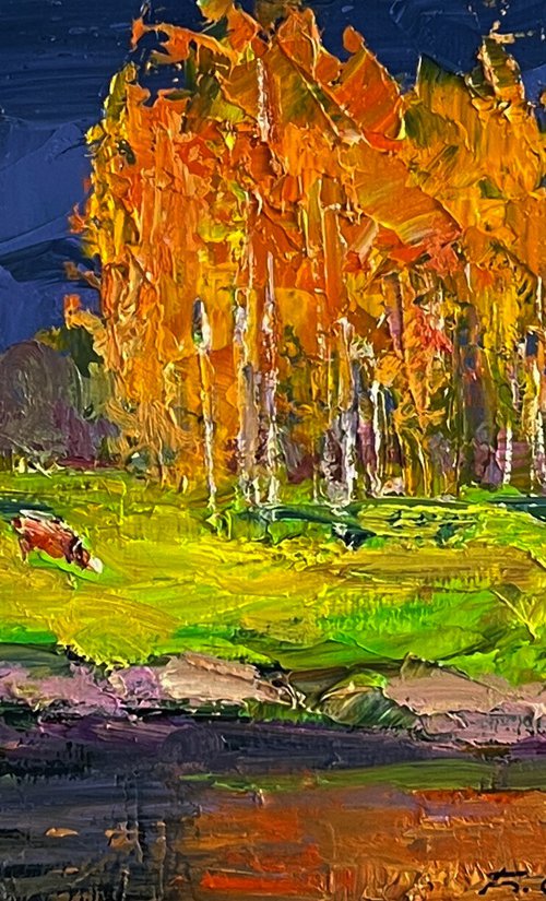 Autumn on the Shore River by Boris Serdyuk