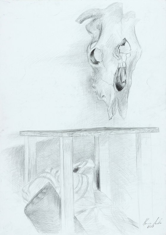 Still Life With A Cow Skull