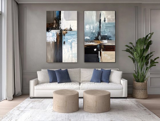 Oceanic Geometry: Tidal Axis set diptych