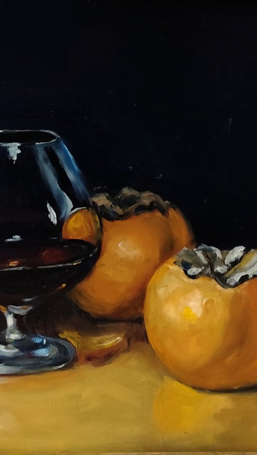 Cognac and persimmons by Veronica Ciccarese