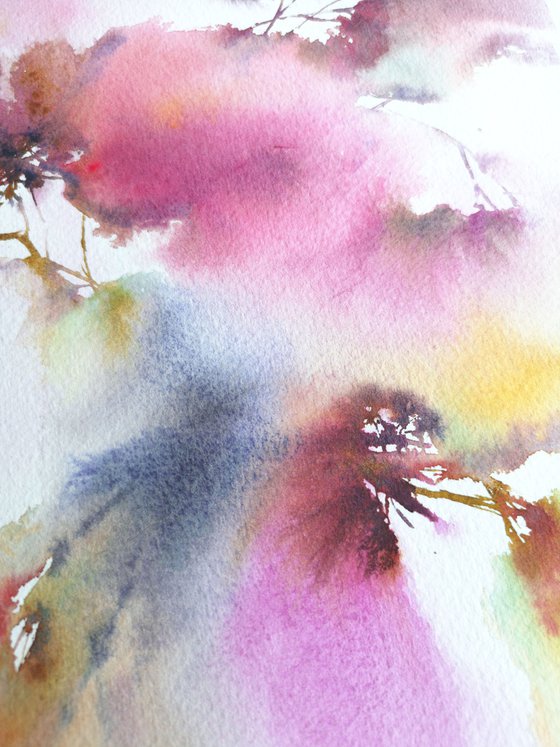 Watercolor floral painting Rendezvous