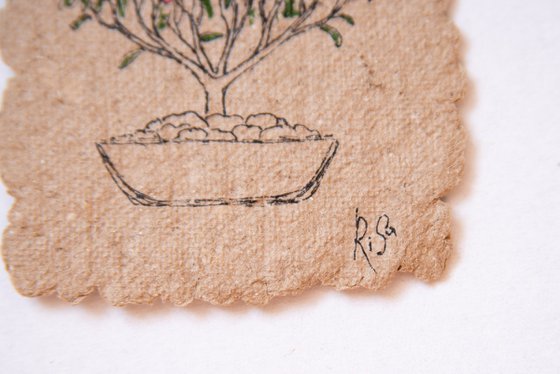 Azalea tree drawing on the author's craft paper