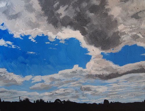 Town Sky #10 - 9 x 12 by Kitty  Cooper