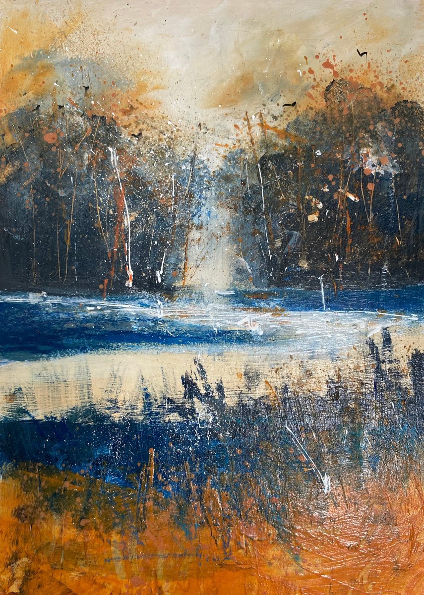 Winter Reeds by the woods by Teresa Tanner