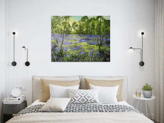 Bluebell wood- landscape painting