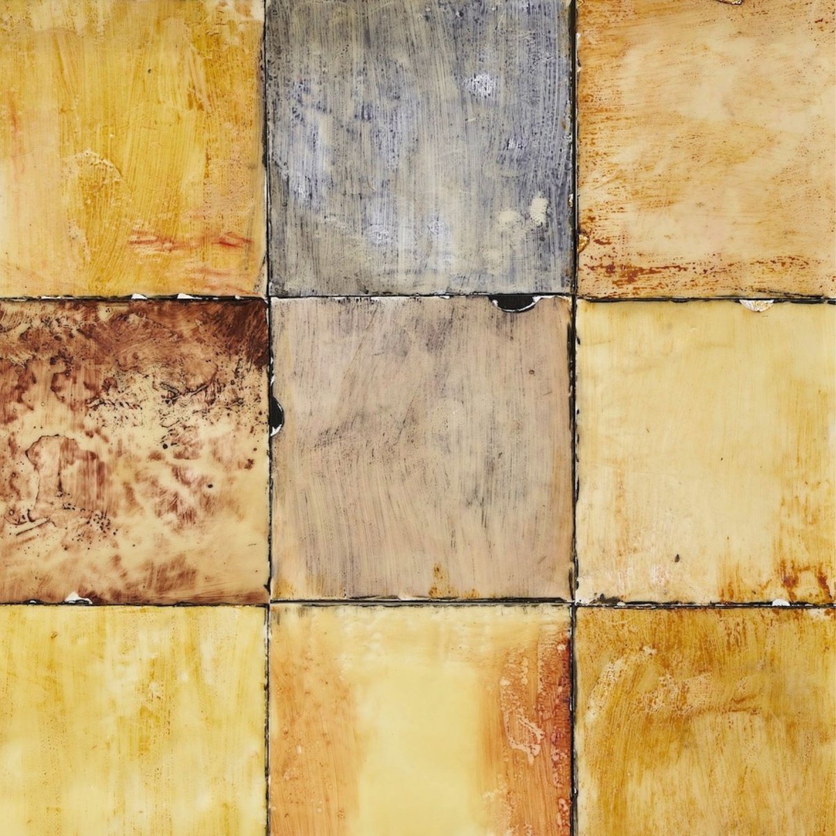 Geometric Cityscapes Painting By Xavi Castel, 39 X 31", Patchwork 12, Original Artwork