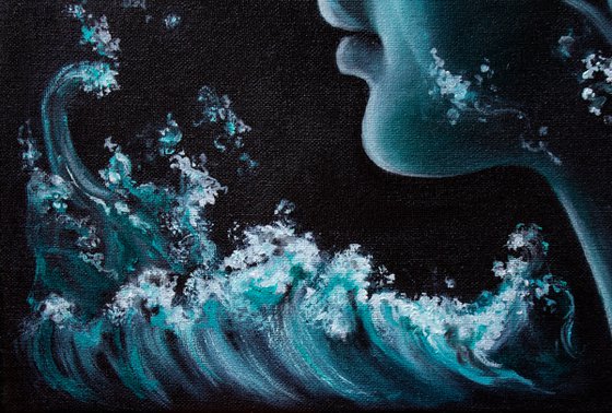 Conceptual oil painting If the Sea Was a Girl