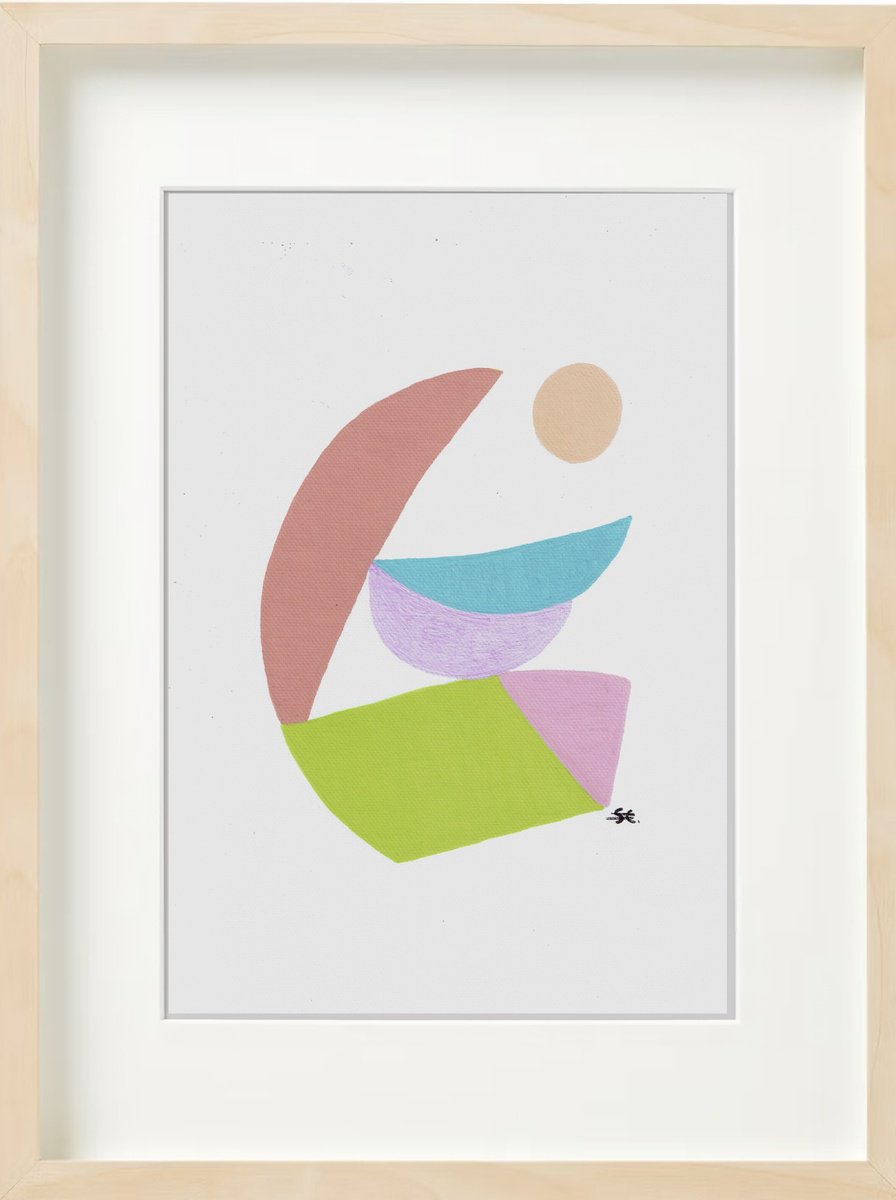 Abstract Acrylic Painting By Carla Sa Fernandes, 13 X 17, Ss65.S1, Original Artwork