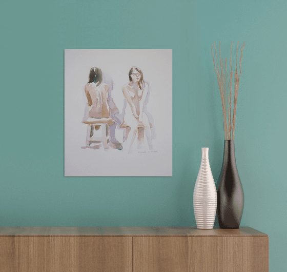 seated female nude 2 poses