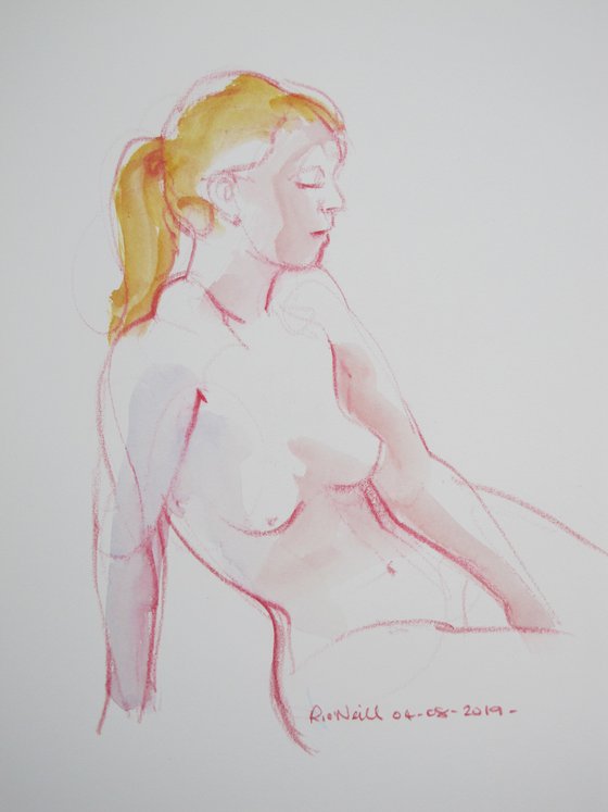 seated female nude