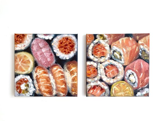 Sushi set, diptych