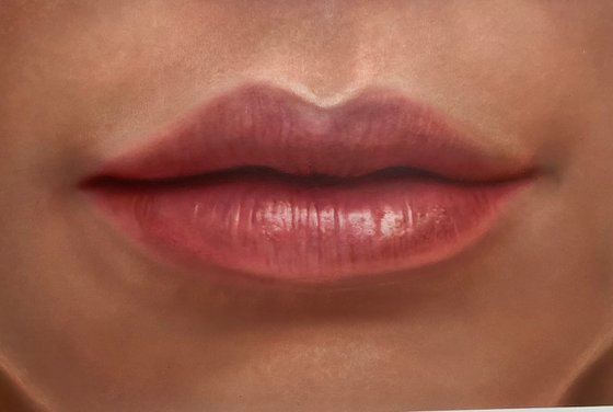 Realistic plump sensual lips