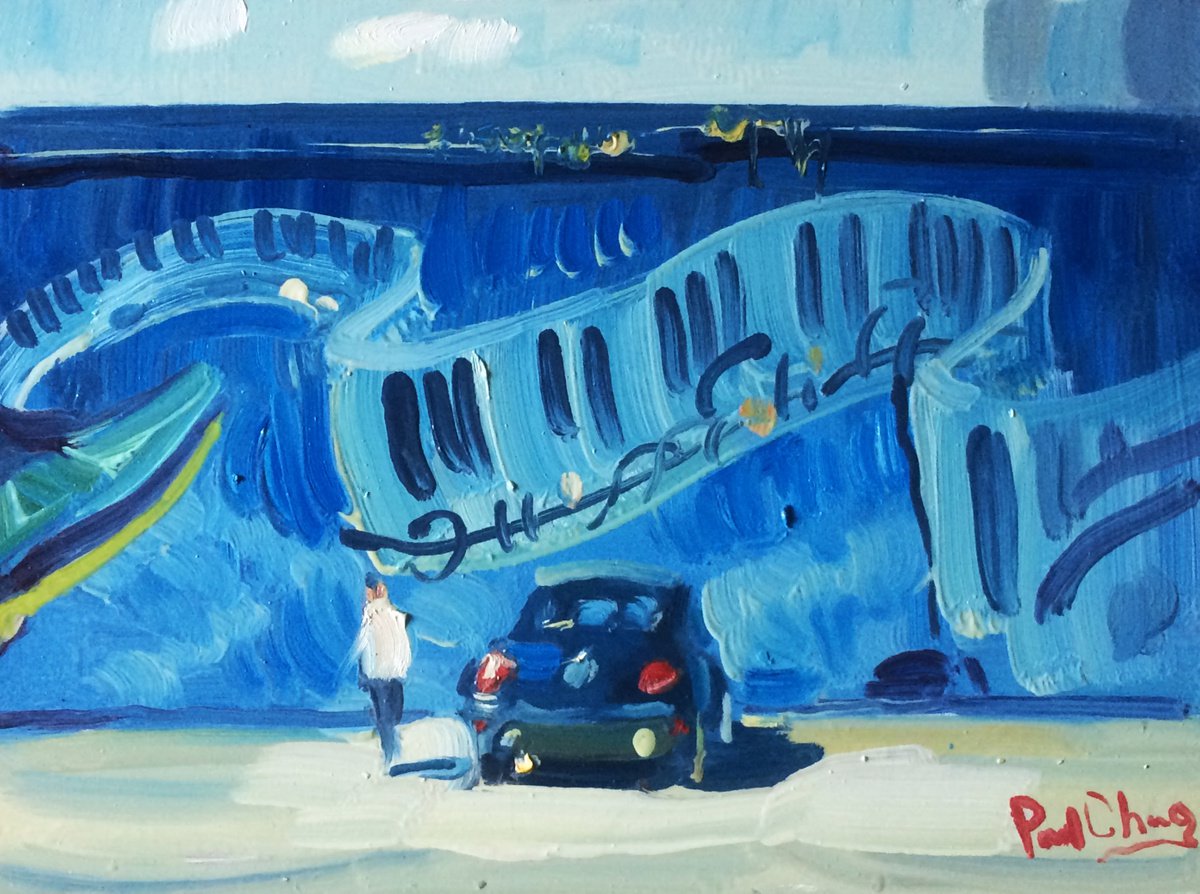 Impressionistic Landscape Oil Painting By Paul Cheng, 12 X 9", Dallas Old Town, Original Artwork