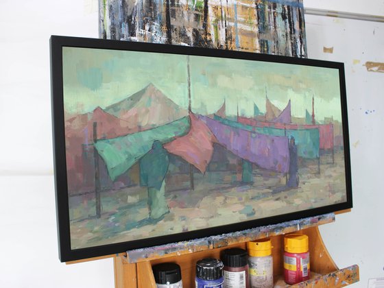 Drying Saris at Kumbh Mela