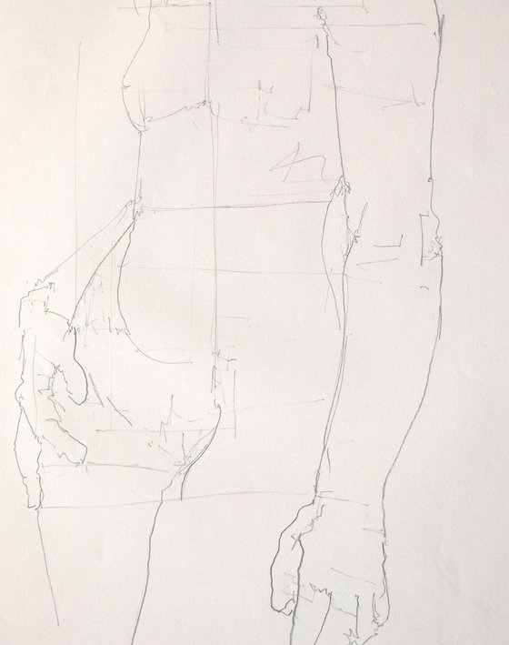 Study of a female Nude - Life Drawing No 622