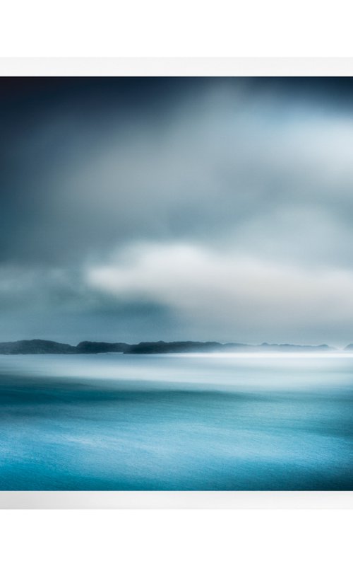 Teal and White Abstract Seascape - Let it rain another day.... by Lynne Douglas