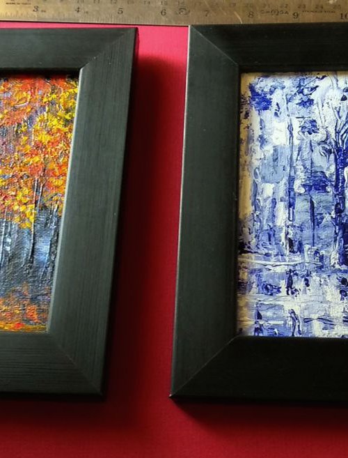 Set of Two Framed landscape Art by Asha Shenoy