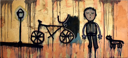 Child, bicycle and lantern by Gabo Mendoza