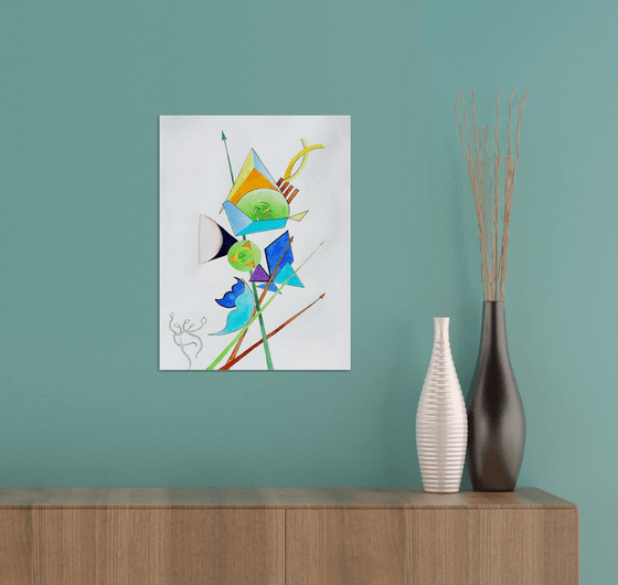 Sword lily 2 - abstract painting inspired by Kandinsky