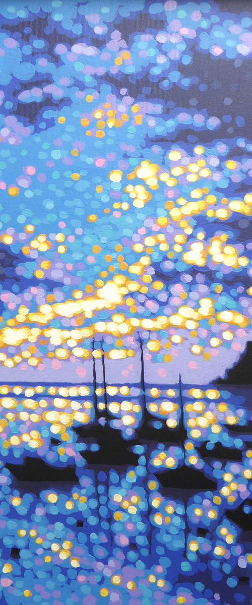 The colours of Fowey sunset II by Gordon Hunt