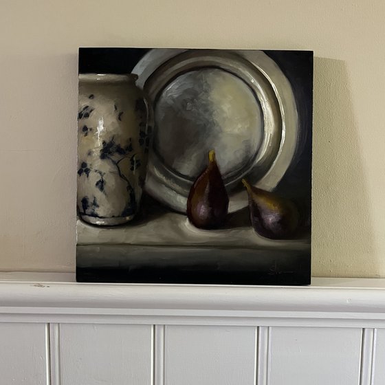 figs and pewter plate