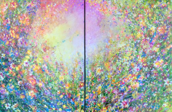 Floral Meadow Diptych Resin