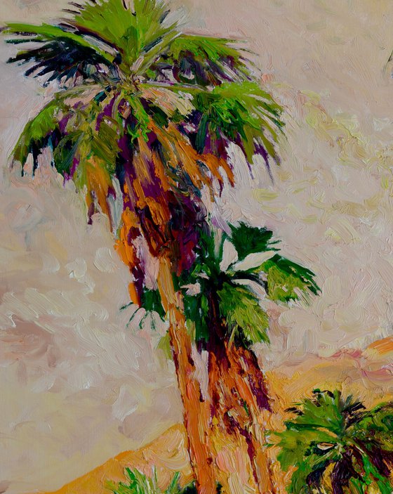 Desert Palms and Mountains. Palm Springs