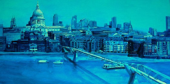 London Indigo Blue Cityscape