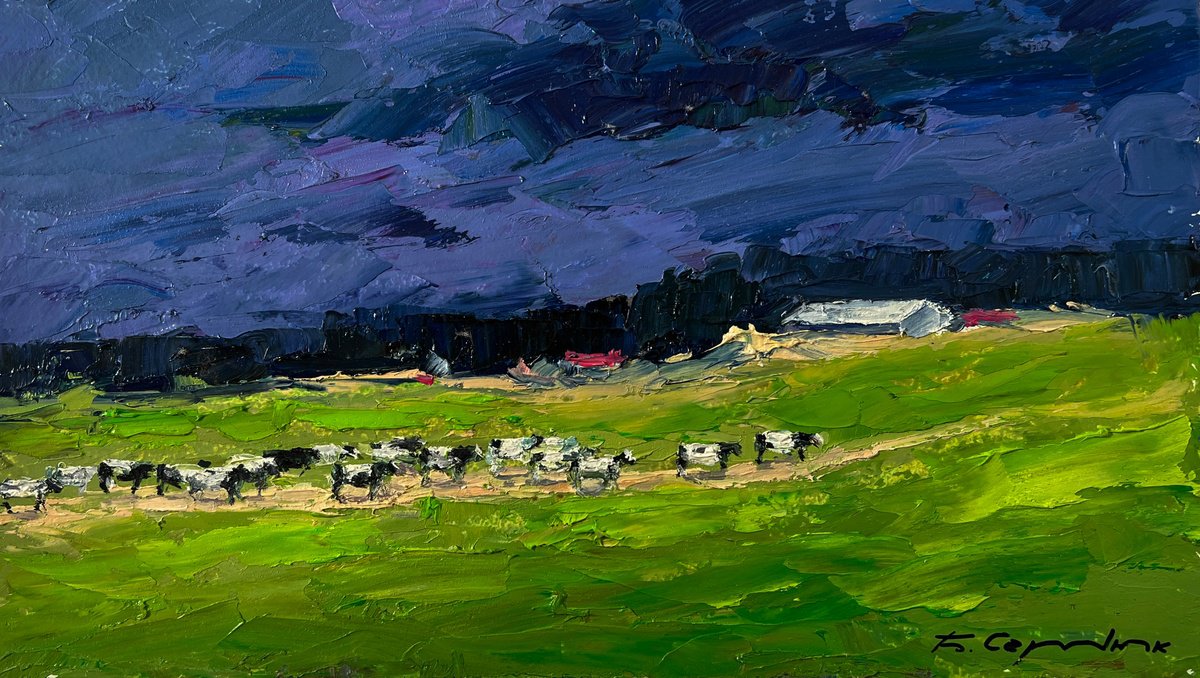 Evening Field By Boris Serdyuk, 14 X 8, Artwork For Sale On Artfinder