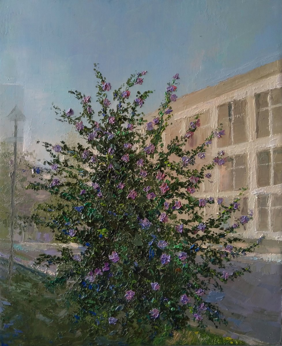 Blossomed tree(40x50cm, oil painting, impressionistic) by Kamsar Ohanian