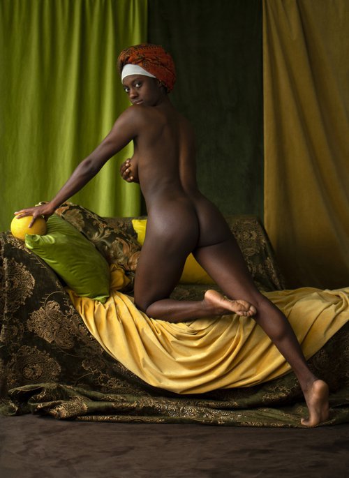 Oriental nude with melon by Rodislav Driben