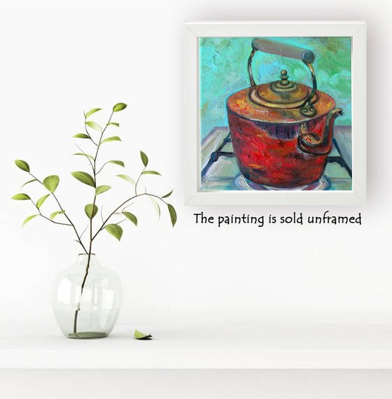 Brass Kettle on Stove